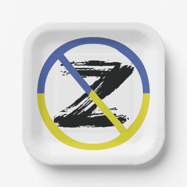 Stop war in Ukraine Throw Pillow Paper Plate (Front)