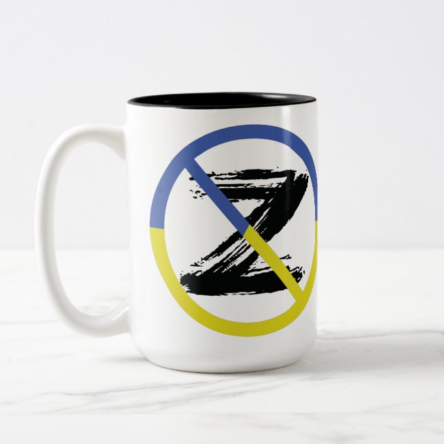 Stop war in Ukraine Throw Pillow Two-Tone Coffee Mug (Left)