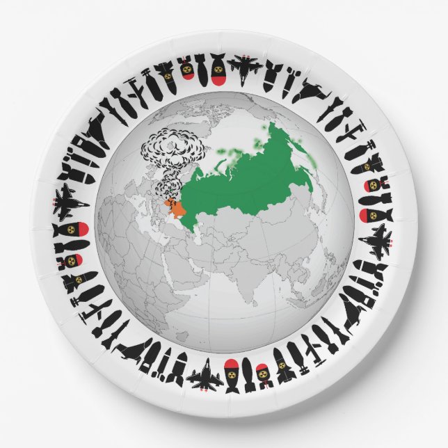 Stop War. Make a Peaceful World for my Baby Paper Plate (Front)