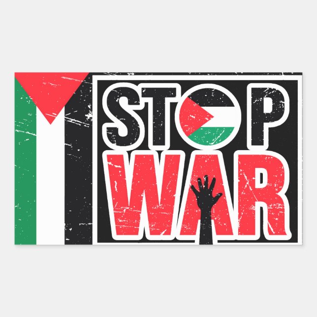 Stop War - Palestinian Lives Matter Freedom Free  Rectangular Sticker (Front)