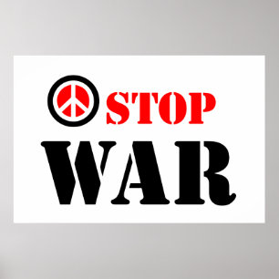 Stop war slogan poster