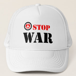 Stop war slogan trucker hat