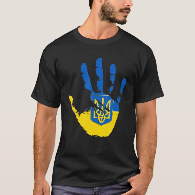 Stop War Ukraine Hand Power I Stand With Ukraine U T-Shirt (Front)