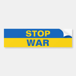 Stop War Ukraine Ukrainian Bumper Sticker