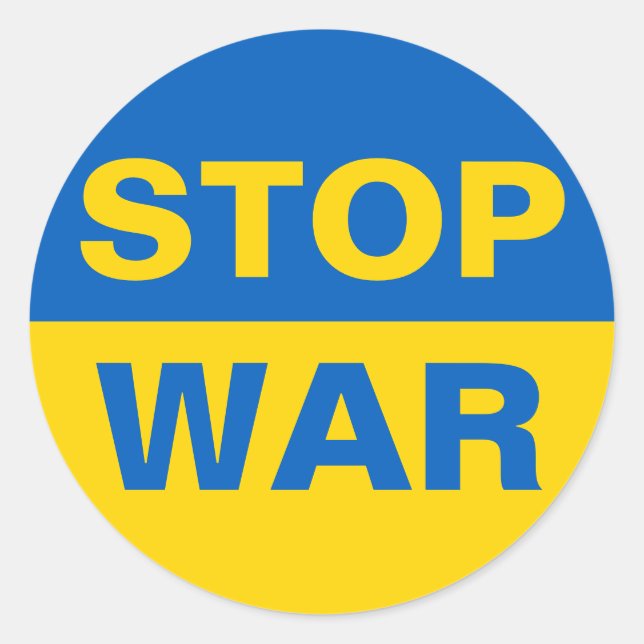 Stop War Ukraine Ukrainian Classic Round Sticker (Front)
