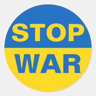Stop War Ukraine Ukrainian Classic Round Sticker