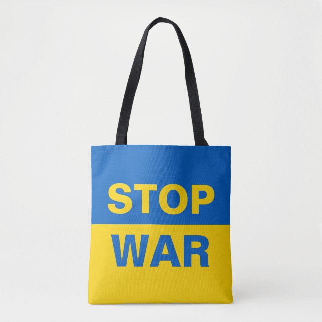 Stop War Ukraine Ukrainian Tote Bag (Front)