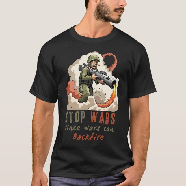 Stop Wars -dgn.1  by Maaya_Prints, Men's T-Shirt (Front)
