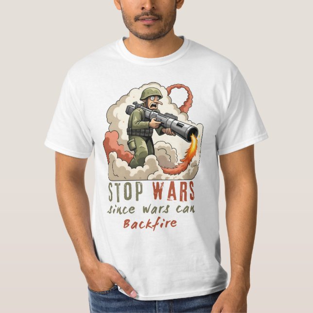 Stop Wars -dgn.1  by Maaya_Prints, Men's Value T-Shirt (Front)