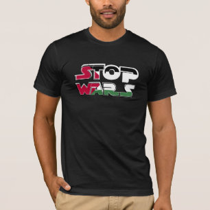 Stop Wars Palestine Flag text Typography design T-Shirt