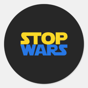 Stop Wars Ukraine Slava Ukrainian Flag Sunflower U Classic Round Sticker