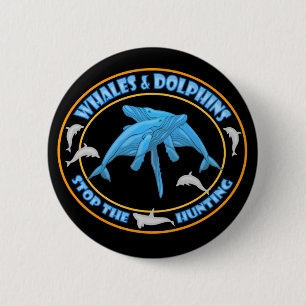 Stop Whale Hunting 6 Cm Round Badge