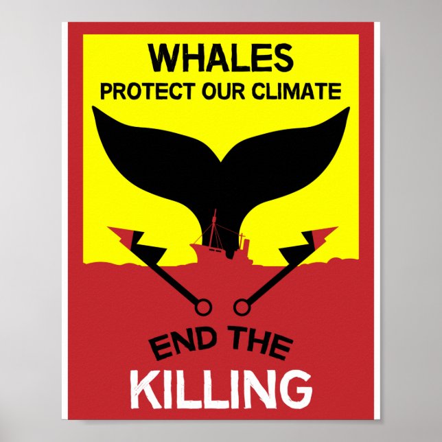 Stop Whale Hunting | Ban Whaling Marine Protection Poster (Front)