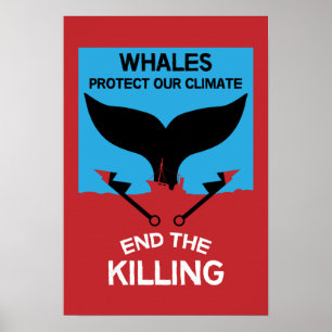 Stop Whale Hunting   Ban Whaling Marine Protection Poster