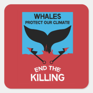 Stop Whale Hunting Ban Whaling Marine Protection Square Sticker