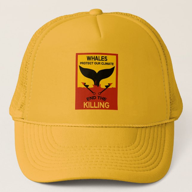 Stop Whale Hunting | Ban Whaling Marine Protection Trucker Hat (Front)