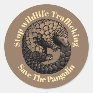 Stop wildlife trafficking - Save the pangolin Classic Round Sticker