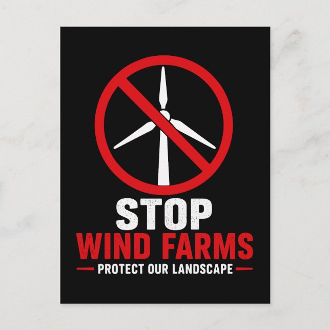 Stop wind farms protect our landscape postcard (Front)