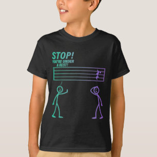 Stop You Are Under A Rest Band Teacher Joke Sheet T-Shirt