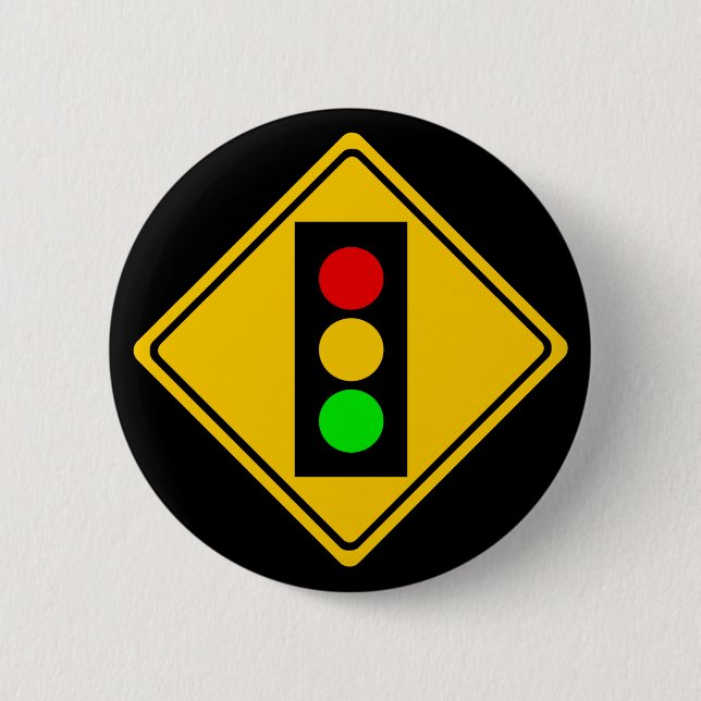 Stoplight Ahead 6 Cm Round Badge (Front)