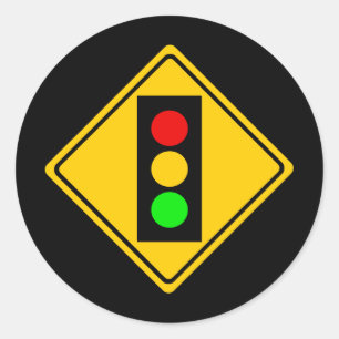 Stoplight Ahead Classic Round Sticker