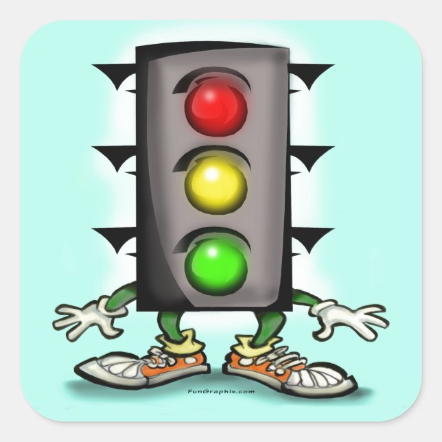 Stoplight Report Square Sticker (Front)