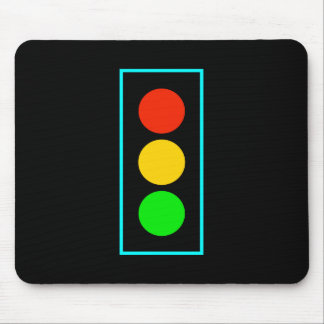 Stoplight with Light Blue Border Mouse Mat