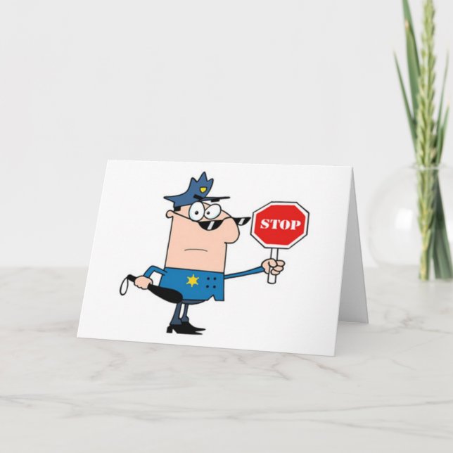 STOPPED BY THE COP HAPPY 16th BIRTHDAY Card (Front)