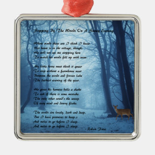 Stopping By The Woods by: Robert Frost Metal Tree Decoration