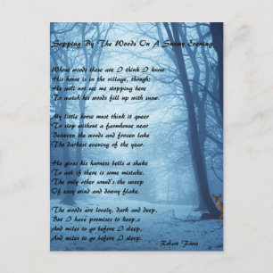 Stopping By The Woods by: Robert Frost Postcard