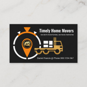 Stopwatch Gold Truck Home Moving Business Card