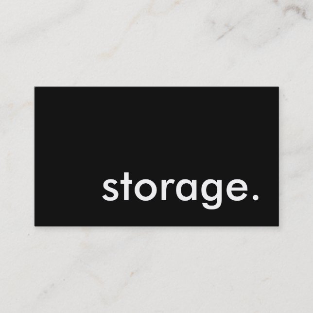 storage. business card (Front)