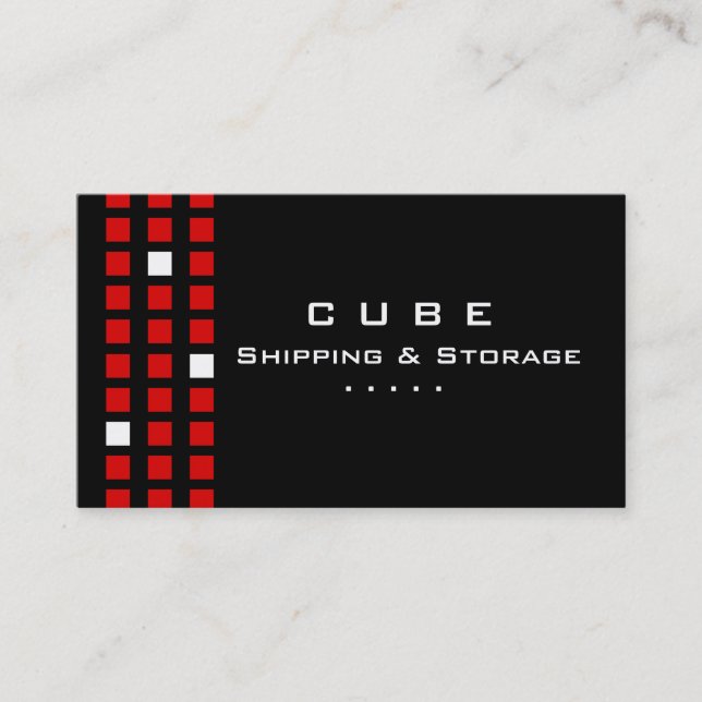 Storage Business Card Box Black Red White (Front)