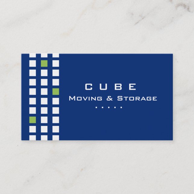 Storage Business Card Box Blue White Green (Front)
