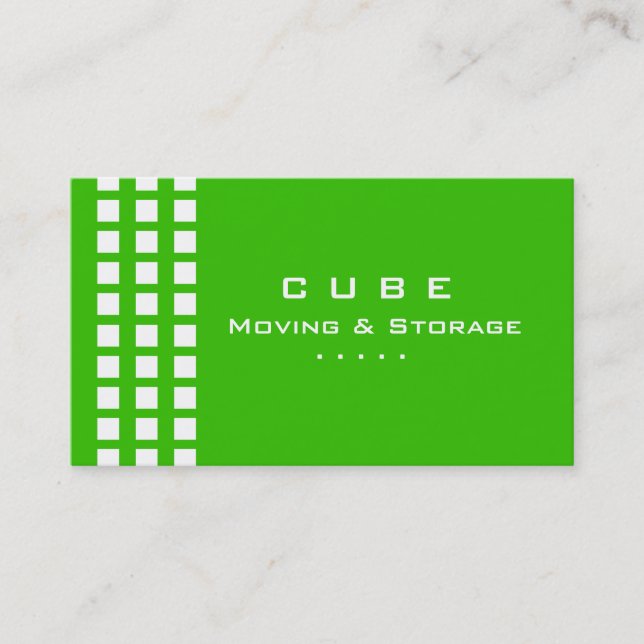 Storage Business Card Box White Green (Front)