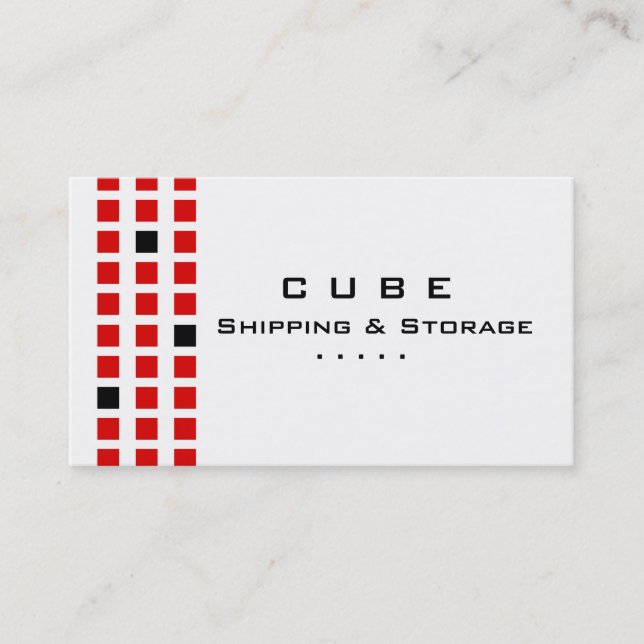 Storage Business Card Box White Red Black (Front)