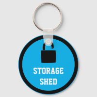 Storage Shed Blue Keychain