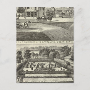 Store and residence of DA Walling Postcard