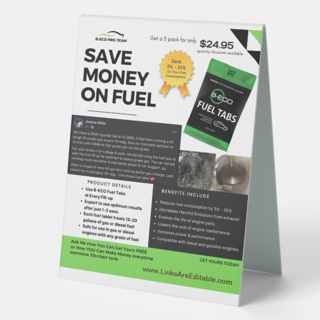 store card table top design table tent sign (Back)