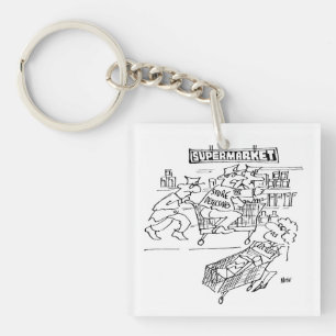 Store Detectives at a Supermarket Key Ring