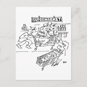 Store Detectives at a Supermarket Postcard