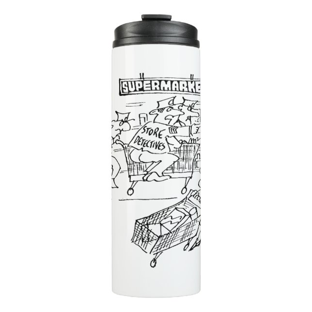 Store Detectives at a Supermarket Thermal Tumbler (Front)