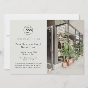 Store Event   Grey Modern Photo Business Launch Invitation