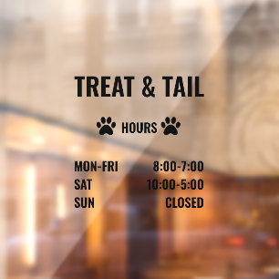 Store Hours Decal, Business Hours Sign