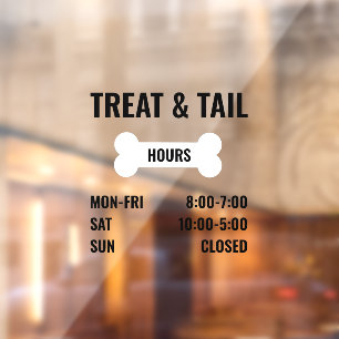 Store Hours Decal, Business Hours Sign
