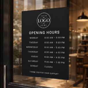 Store Hours Logo Window Sign