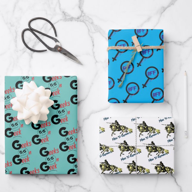 Store Logos Wrapping Paper Sheet (Front)