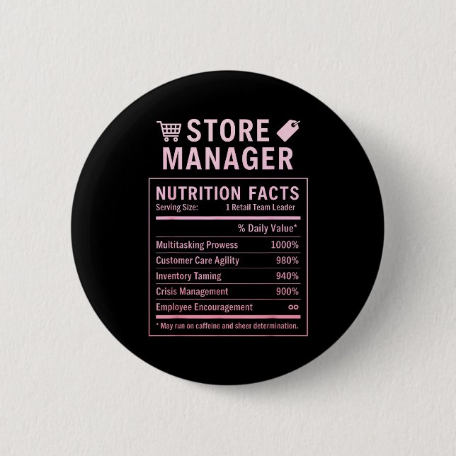 Store Manager  6 Cm Round Badge (Front)