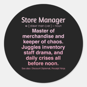 Store Manager Classic Round Sticker