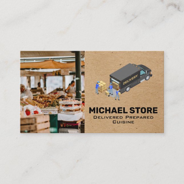 Store Manager | Delivery Service | Farmers Market  Business Card (Front)